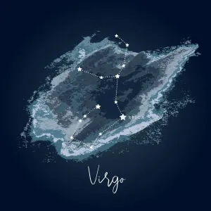 Virgo Constellation Print on Navy Backdrop Virgo Constellation Print on Navy Backdrop