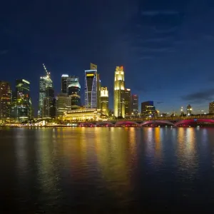Singapore City Skyline Blue Hour Print Singapore City Skyline Blue Hour Print