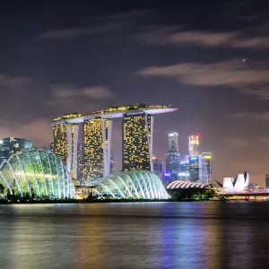 Singapore panoramic night city