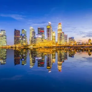 Singapore Reflection City at Night Singapore Reflection City at Night