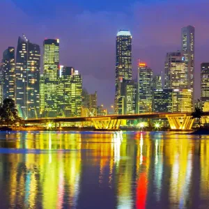 Singapore Skyline Dusk Print Singapore Skyline Dusk Print