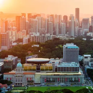 Singapore Towers Sunset Print Singapore Towers Sunset Print