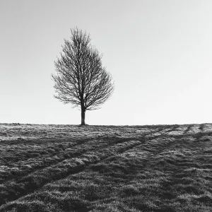 Single bare tree in winter Single bare tree in winter