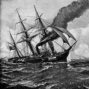 Sinking of the Alabama by Julian O. Davidson - 19th Century