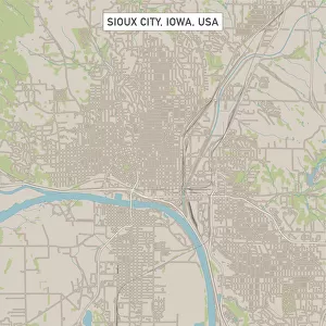 Sioux City Iowa US City Street Map
