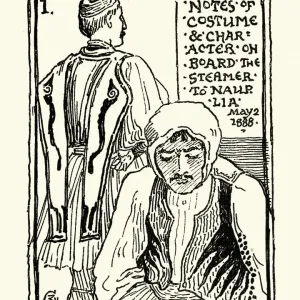 Sketch of Greek men, 19th Century, Walter Crane Sketch of Greek men, 19th Century, Walter Crane