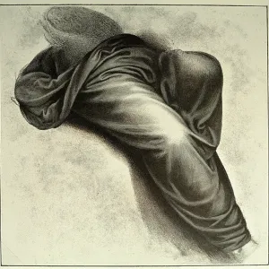 Sketch by Leonardo da Vinci, renaissance art, Study of the drapery of the Virgin in the Saint Anne Sketch by Leonardo da Vinci, renaissance art, Study of the drapery of the Virgin in the Saint Anne