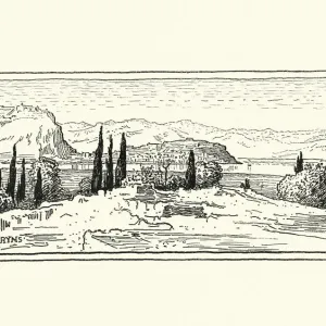 19th Century Print of Nafplio, Greece 19th Century Print of Nafplio, Greece