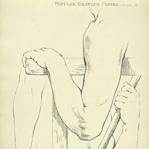 Sketching and drawing the human arm and elbow, Victorian art figure drawing copies 19th Century