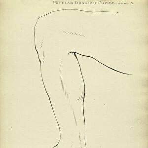 Sketching human leg, Victorian art figure drawing copies 19th Century