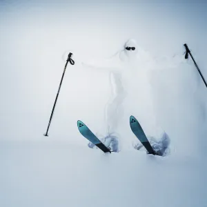 Skier Covered in Snow Skier Covered in Snow