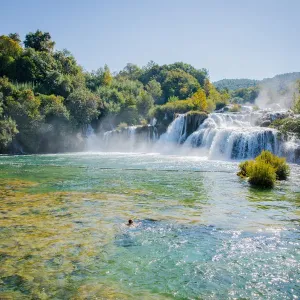 The Skradinski Buk Waterfall, Croatia on a Summers Day The Skradinski Buk Waterfall, Croatia on a Summers Day