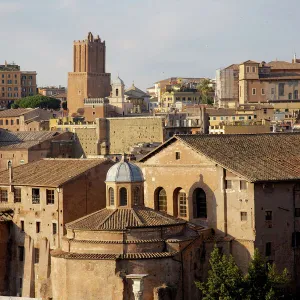 Skyline of Ancient Rome (Foro Romano) in Italy