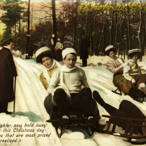 Sledding At Christmas Sledding At Christmas