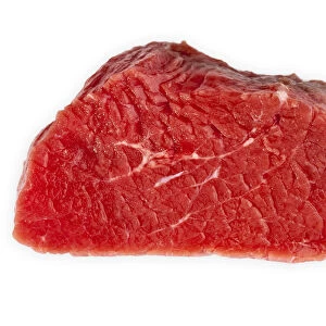 Slice of a raw beef filet