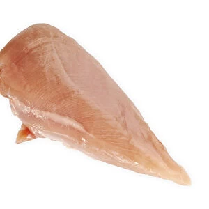 Slice of a raw turkey breast
