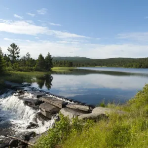 Small waterfall, Lake Gala, Oppland, Norway, Scandinavia, Northern Europe, Europe Small waterfall, Lake Gala, Oppland, Norway, Scandinavia, Northern Europe, Europe