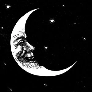 Smiling Moon with Stars