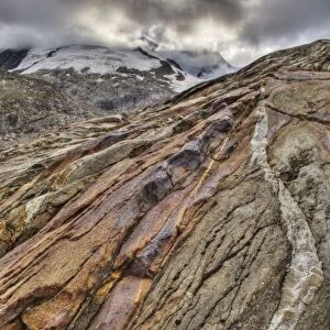 Smoothed rocks at the Schlatenkees glacier, Felber Tauern, Nationalpark Hohe Tauern national park, Tyrol, Austria, Europe