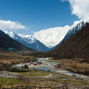 Snowy mountain landscape in north of Sikkim, India Snowy mountain landscape in north of Sikkim, India