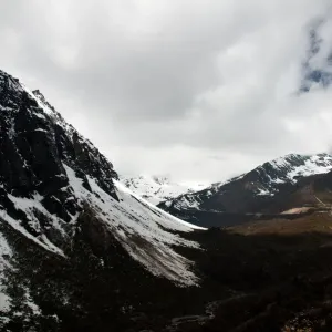 Snowy mountain landscape in north of Sikkim, India Snowy mountain landscape in north of Sikkim, India