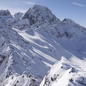 The snowy Sellrain mountains, Stubai Alps, Tyrol, Austria