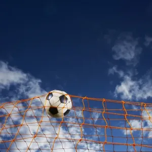 Soccer Ball Going Into Goal Net Print Soccer Ball Going Into Goal Net Print