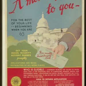 Social Security Poster - A Monthly Check To You Social Security Poster - A Monthly Check To You