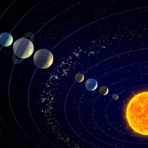 Solar System Print, Computer Illustration Solar System Print, Computer Illustration