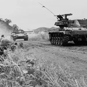 Soldiers Watching Armored Tanks Soldiers Watching Armored Tanks