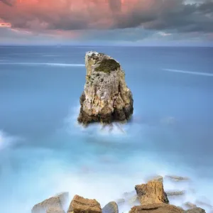Solitary Rock located at Peniche coastline in Portugal Solitary Rock located at Peniche coastline in Portugal