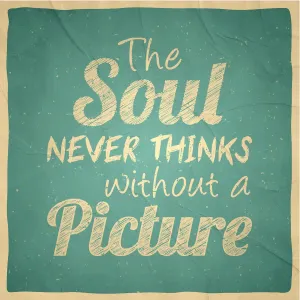 The soul never thinks without a picture - Vintage Background The soul never thinks without a picture - Vintage Background