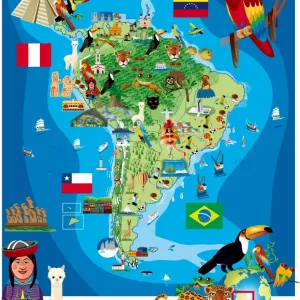 South America Cartoon Map South America Cartoon Map