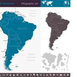 South America - Infographic map - illustration South America - Infographic map - illustration