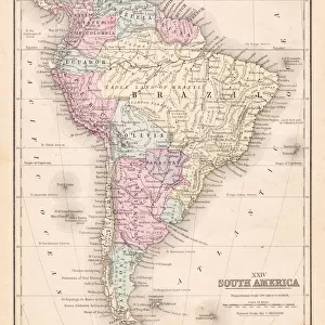 South America map 1867