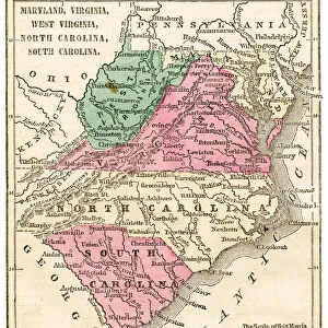 Southern states map 1871