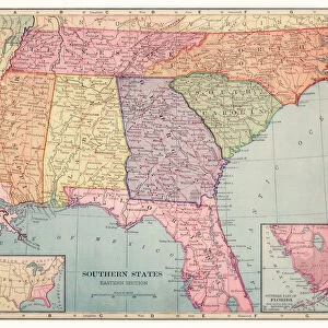 Southern states map 1892