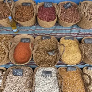 Spices, cereals, market, bazaar, Djerba, Tunisia Spices, cereals, market, bazaar, Djerba, Tunisia