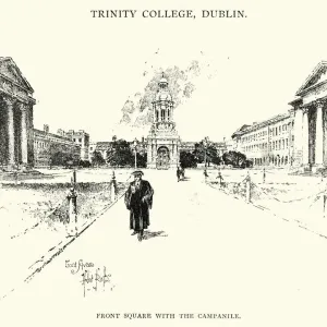 Front Square with Campanile of Trinity College, Dublin, 1892 Front Square with Campanile of Trinity College, Dublin, 1892