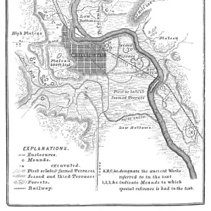 Squier Map of Hopewell Culture National Historical Park in Ross County, Ohio, USA