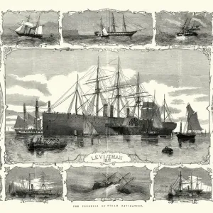 Vintage Print of SS Great Eastern Iron Sailing Steamship Vintage Print of SS Great Eastern Iron Sailing Steamship