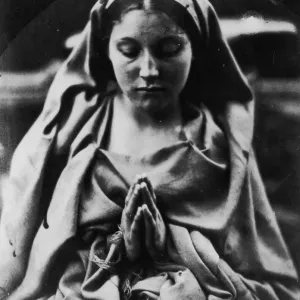 St Agnes Print circa 1870: A woman in prayerful repose St Agnes Print circa 1870: A woman in prayerful repose
