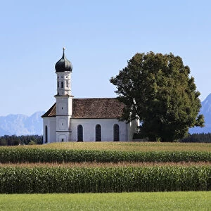 St. Andrae Church in Etting, Polling, Pfaffenwinkel region, Upper Bavaria, Bavaria, Germany, Europe, PublicGround