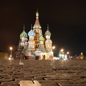 St. Basil Cathedral & Red Square at night, Moscow