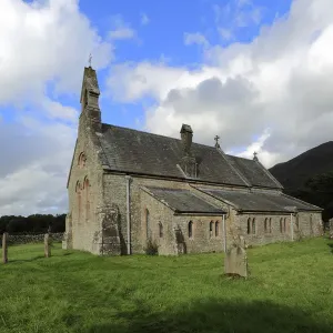 St Begas Church on the shore of Bassenthwaite lake, Lake District National Park, Cumbria County St Begas Church on the shore of Bassenthwaite lake, Lake District National Park, Cumbria County