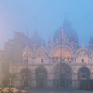 St Marks cathedral in the fog, Venice