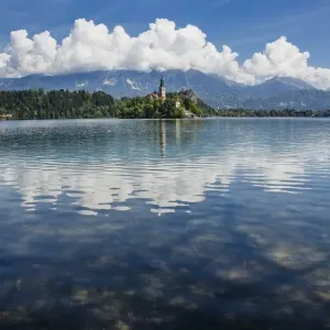 St. Marys church on Bled Lake island in Slovenia