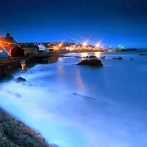St Monans Harbour Print at Stormy Night St Monans Harbour Print at Stormy Night