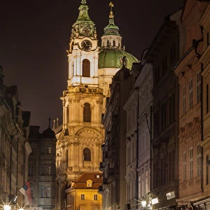 St. Nicolas church at night Prague