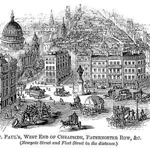 St Paul's, Cheapside, Paternoster Row, London (1871 engraving)